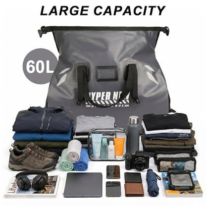 60L Waterproof Bag,Waterproof Dry Bag for Men & Women,Grey - color: grey