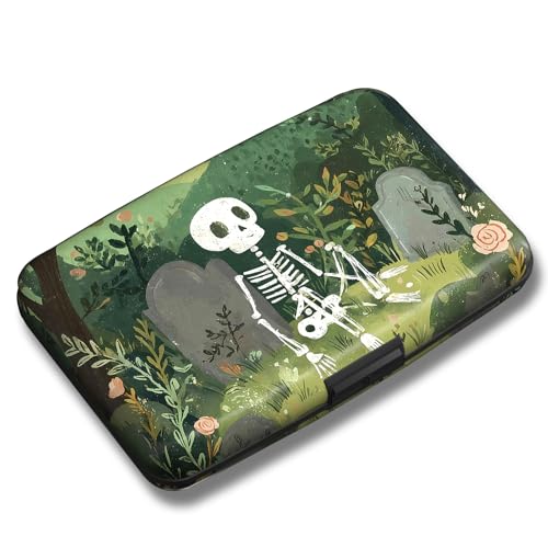 Maicican Credit Card Holder, Mini RFID Blocking Aluminum Wallet - color: Lonely Skeleton Frame