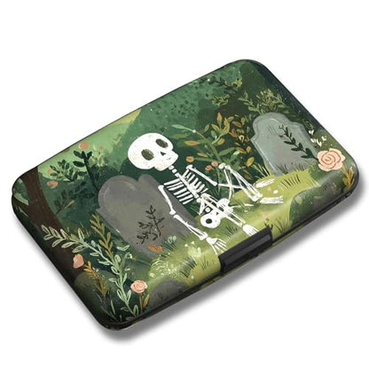Maicican Credit Card Holder, Mini RFID Blocking Aluminum Wallet - color: Lonely Skeleton Frame