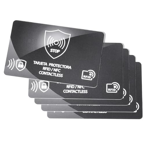 RFID Blocking Card,Credit Card Bank Debit Contactless Theft Prevention NFC Blocker Protector,Protection for Entire Wallet - color: B-5 Pcs Black