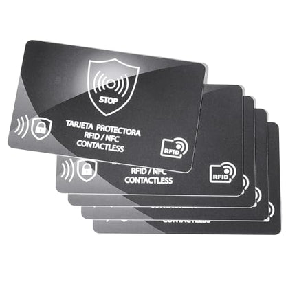 RFID Blocking Card,Credit Card Bank Debit Contactless Theft Prevention NFC Blocker Protector,Protection for Entire Wallet - color: B-5 Pcs Black