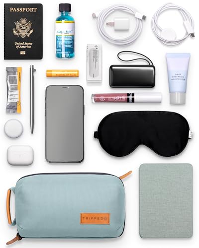 TRIPPED Travel Gear Tech Organizer Pouch for Accessories and Cables - color: Dusty Teal