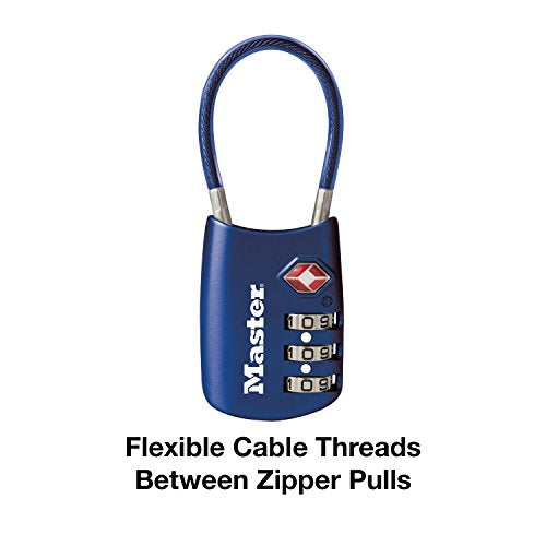 Master Lock TSA Approved Combination Luggage Lock, Blue 2-Pack 4688BLUEC2 - color: Blue, size: 2 Pack