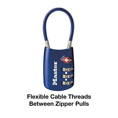 Master Lock TSA Approved Combination Luggage Lock, Blue 2-Pack 4688BLUEC2 - color: Blue, size: 2 Pack
