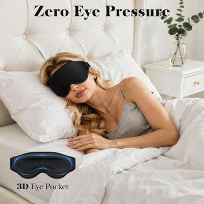 Fygrip 3D Eye Mask Sleep Mask for Men & Women, Black - color: Black