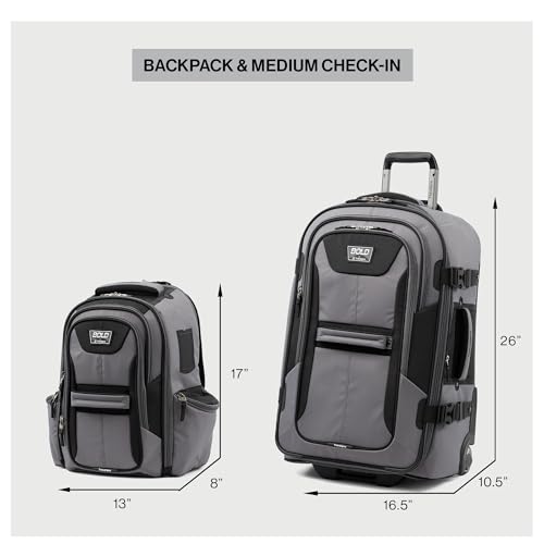 Travelpro Bold Softside Checked Medium Luggage & Backpack Set, Grey/Black - color: Grey, size: Medium