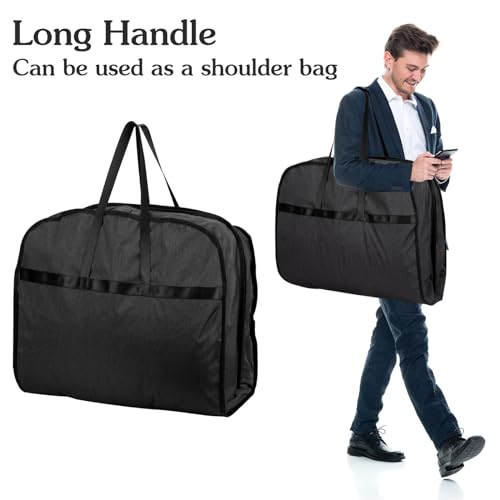 Limoomil 43" 6"‑Gusset Waterproof Foldable Suit Bag, Darkgrey - color: Darkgrey, size: 42" x 24" x 6"