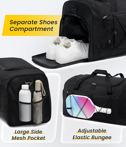 Vorspack 25 Inches Structured Gym Bag with Shoe Compartment, Black - color: Black, size: 25 Inches