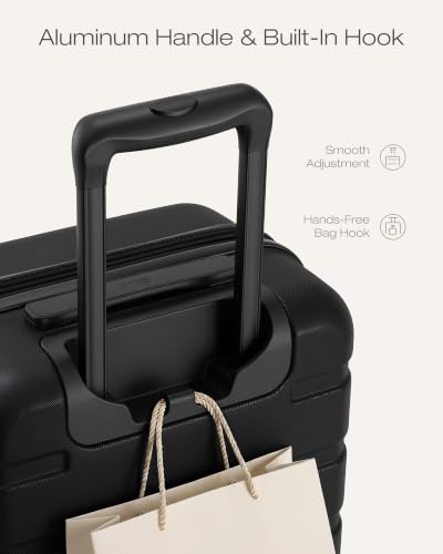 Coolife Luggage Set, 3 Piece Lightweight Durable Hardshell, Onyx - color: Onyx