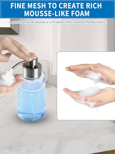 Foaming Hand Soap Dispenser Set, 16 oz Glass Soap Dispenser 2 Sets - color: Brushed Nickel Foaming