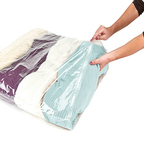 GForce 2 Pack Roll N Stow Travel Packing Bags | Luggage Organizer | Space Saving | Air-Tight Compression | No Vacuum | Zipper Seal | Medium & Large | Clear