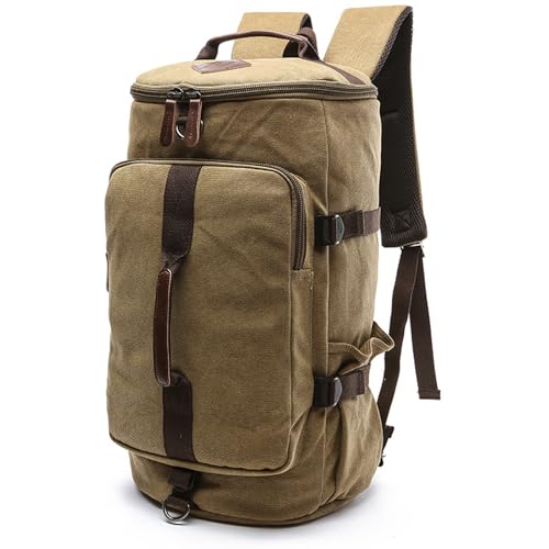 IT'SCARL Large backpack for men,Travel backpack,Carry on, Canvas big bag,Work back pack(khaki) - color: Khaki