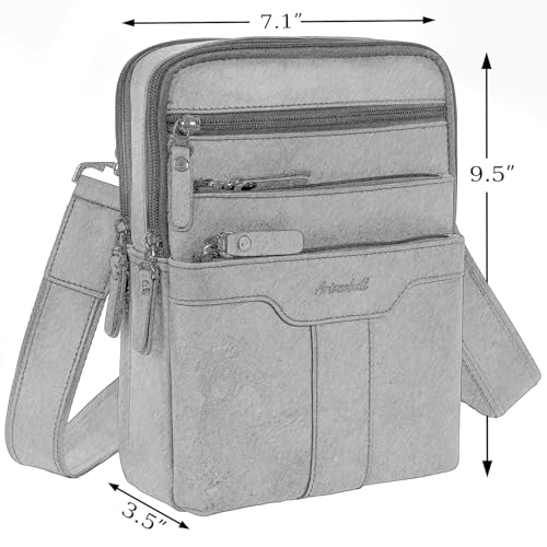 Leather Messenger Bag for Men, Small Leather Sling Shoulder Bag Messenger Pack for Men, Man Purse - color: Yellowish Brown