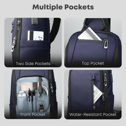 Crossbody Sling Bag for Men, Waterproof Sling Crossbody - color: Blue
