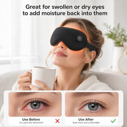 Heated Sleep Mask with 3-Level,Portable Eye Mask for Dry Eyes & Travel