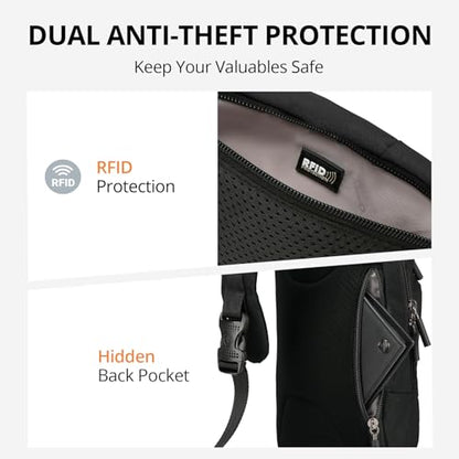 Swissdigital Design Crossbody Bag for Men, RFID Blocking Sling Bag with Adjustable Strap Use - color: Black