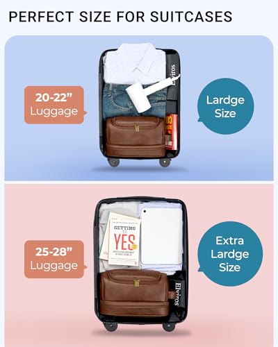 Elviros Toiletry Bag for Men PU Leather Shaving Dopp Kit (Dark Brown) - color: Dark Brown, size: Large (Pack of 1)