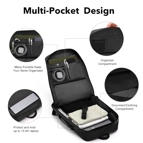 Travel Backpack for 15.6 Inch Laptop, 15L Lightweight, Black - color: Black, size: 15.6 Inch