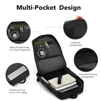 Travel Backpack for 15.6 Inch Laptop, 15L Lightweight, Black - color: Black, size: 15.6 Inch