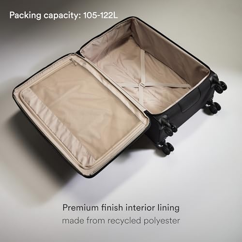 ANTLER Soft Stripe Large Checked Luggage, Black, 31.9", 105-122L - color: Black, size: Large
