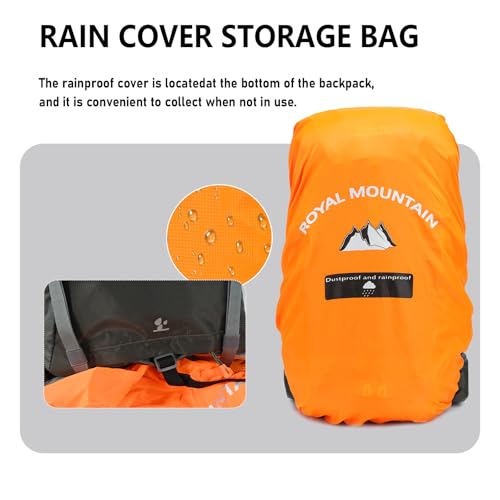 Hiking Backpack for Women Men,30+5L Waterproof Camping Backpacking Backpack - color: Gray