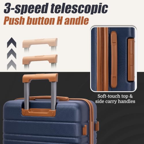 Cosbarn Luggage Sets 5 Piece, Hardshell Suitcase with Spinner Wheels - color: PorscheBlue