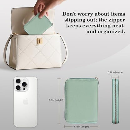 CoBak Passport Holder Cover with Safe Zipper Closure - color: Agave Green
