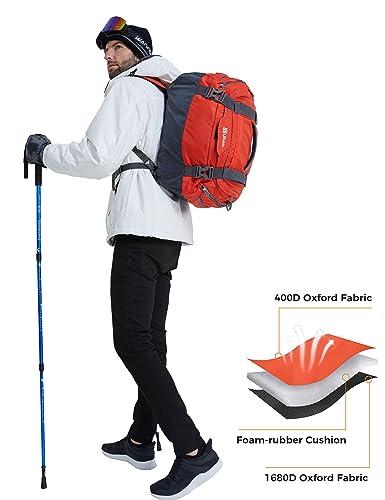 Ubon Convertible Duffel Backpack Weekender Gym Bag with Shoe Compartment - color: Orange, size: 65L