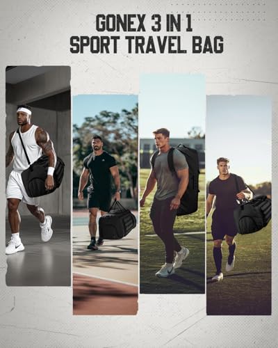 Gonex 90L Large Duffel Bag, Convertible Travel Sports Duffle - color: Black, size: 90L