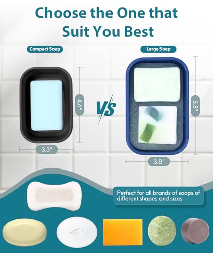 Quatish Large Leakproof Travel Soap Case, Solid Shampoo Bar Holder, Blue - color: Blue, size: Large