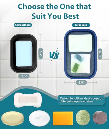 Quatish Large Leakproof Travel Soap Case, Solid Shampoo Bar Holder, Blue - color: Blue, size: Large