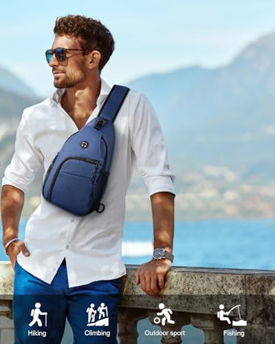 Pritent Crossbody Bags for Women Men Sling Bag Backpack Shoulder Bag - color: Blue, size: Medium