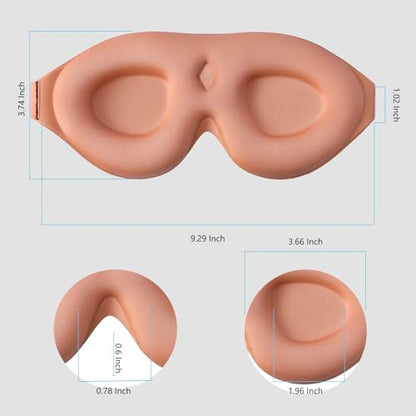 ALASKA BEAR Memory Foam Sleep Mask, Contoured Eye Cups for Women Men, Pink - color: A1 Dusty Pink