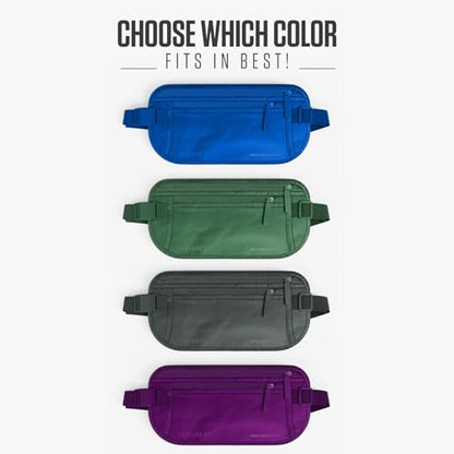 VENTURE 4TH Travel Money Belt, RFID Blocking Passport Holder - Sleek Blue - color: Sleek Blue