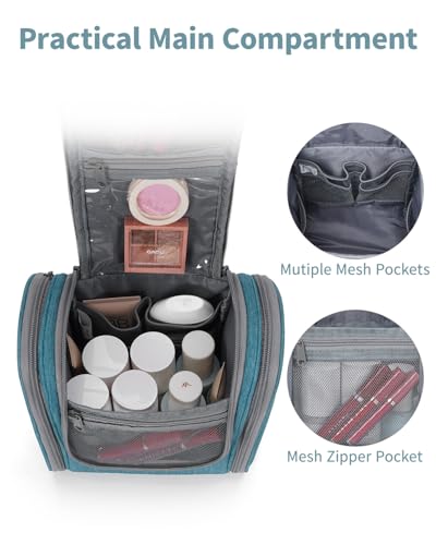 Narwey Hanging Travel Toiletry Bag for Women, Cosmetic Makeup Bag - color: AG-Teal, size: Medium