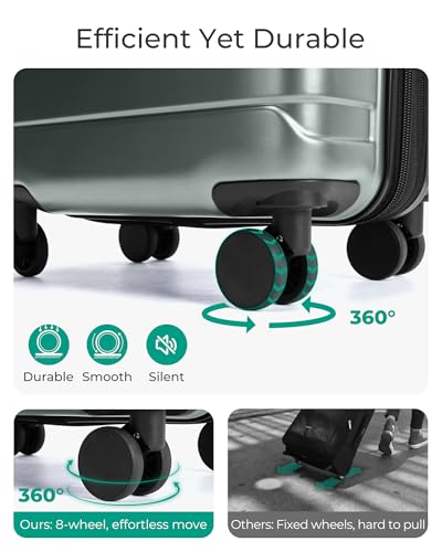 BAGSMART Carry-On Luggage 20" Expandable Spinner 22x14x9,Olive - color: Olive