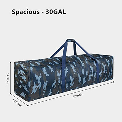 TOPDesign 1-Pack Long Storage Duffle Bag – 46" x 12.5" x 12.5", 30Gal - color: Camouflage Blue, size: 46 x 12.5 x 12.5 Inches - 30Gal