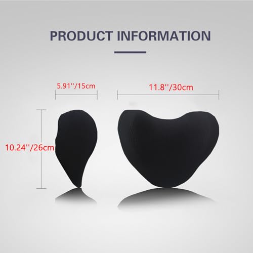 Super Soft Car Headrest Pillow, 100% Memory Foam Travel Car Neck Pillow - color: Pack of 1/Black/Super Soft