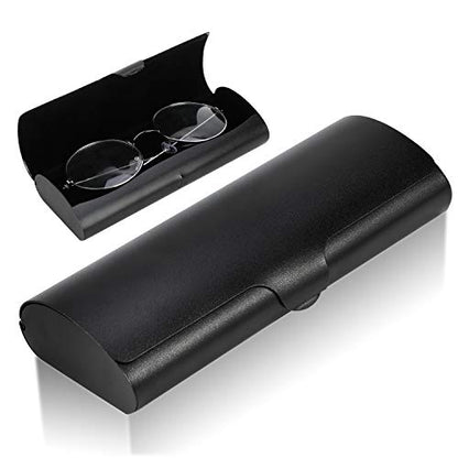 Hifot Aluminium Glasses Case, Slim Reading Glasses Case, Portable Travel Metal Eyeglass Spectacles Protection Hard Shell - color: Black