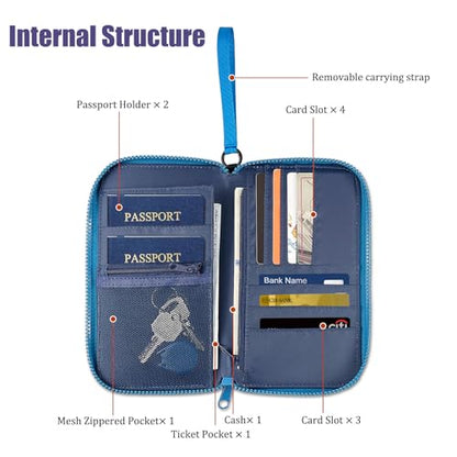 Passport holder for travel Family passport holder（Purple） - color: Purple