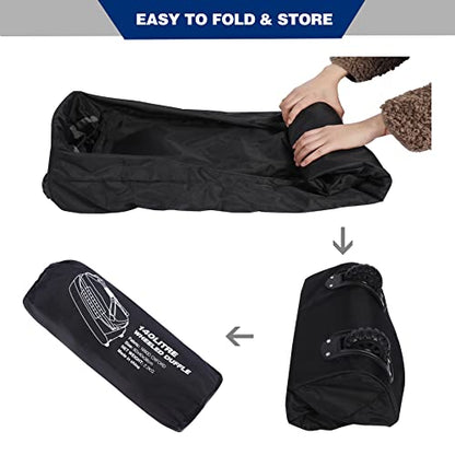 REDCAMP 85L/120L/140L Foldable Duffle Bag with Wheels, Large Travel Duffel Bag - color: 140l Black