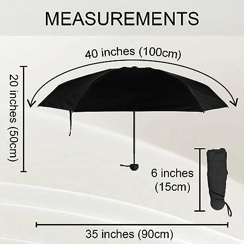 TopTie Compact Mini Umbrella for Purse, Small Sun & Rain Umbrellas with Case, Travel Folding Umbrella - color: Navy