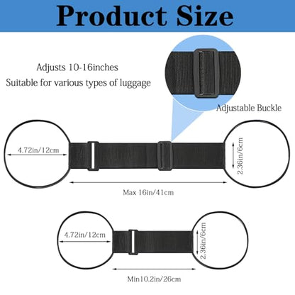 3PCS Multi Use Strong Adjustable Luggage Connector Straps, Add a Bag Easy to Travel Suitcase Elastic Strap Belt for Secure Stacking, Hands-Free Travel & Bag Attachment (Black & Rainbow) - color: 2black +1colorful