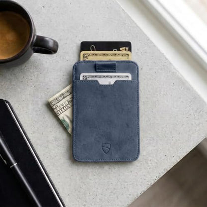 Vaultskin CHELSEA Slim Leather Card Wallet for Men, RFID (Teal) - color: Midnight Teal