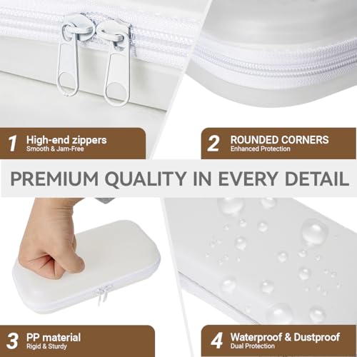4 pcs Hard Shell Zipper Case, Hard Plastic Zipper Case, Travel Toiletry Bag, Diaper Bag Organizer Pouches Matte Hard Shell Cosmetic/Toiletry Pouch, Travel Organizer, Toy Storage Bins for Travel