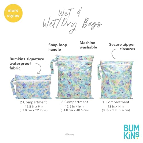 Bumkins Disney Waterproof Wet Bag for Baby, Travel, Swim Suit, Cloth Diapers, Pump Parts, Pool, Gym Clothes, Toiletry, Strap to Stroller, Daycare, Zip Reusable Bag, Packing Pouch, Winnie the Pooh - color: C2 Winnie and Friends, style: Wet Bag