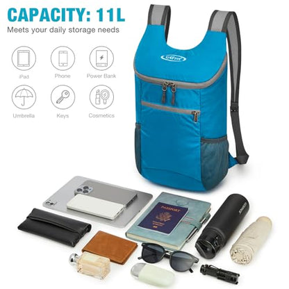 G4Free 10L Lightweight Packable Hiking Backpack, Nylon Daypack Daily Travel - color: Blue, size: Small