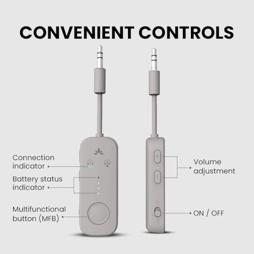 Avantree Relay - Airplane Bluetooth Adapter for 2 AirPods or Headphones - color: 4-Sandstorm Beige
