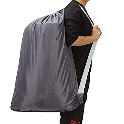 HOMEST XL Laundry Bag with Strap, Clothes Organizer for Dorm & Travel - color: (1 pack) Grey