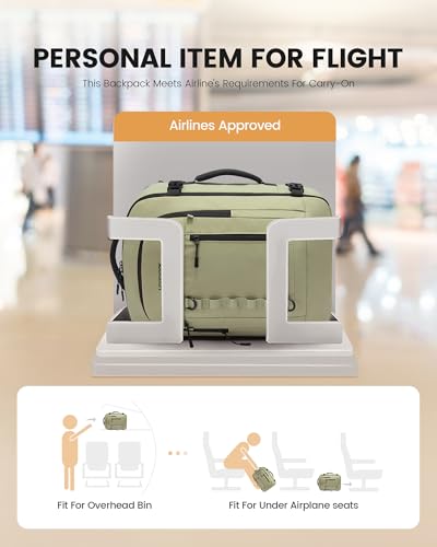 LOVEVOOK Travel Backpack for Women & Men, Flight Approved Carry on Luggage - color: Grape Purple, size: Large-40L-4Pcs